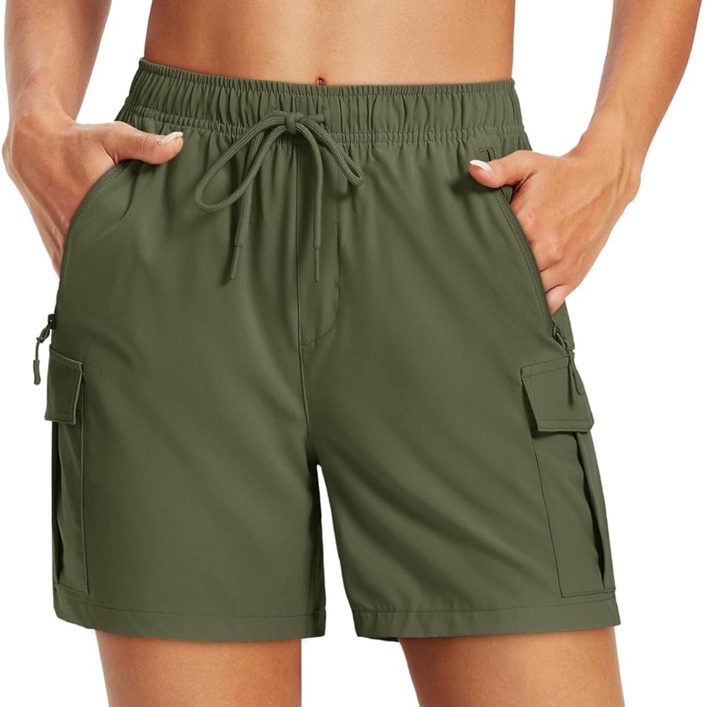 Women's Athletic Olive Shorts